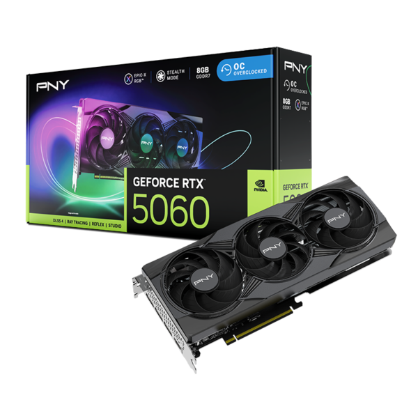 Pny Geforce Rtx 5060 8gb Verto Triple Fan Graphics Card